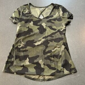 Old Navy Active Camouflage Short Sleeve T-Shirt Women Size Medium Workout Casual